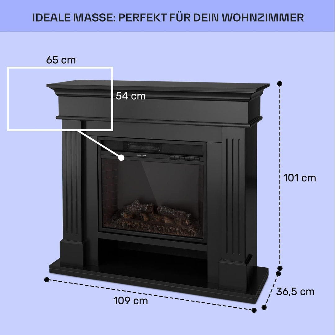 Klarstein Elektrokamin, Elektro Heizungen für Wohnzimmer & Innenräume, Elektrischer Kamin mit LED Fl