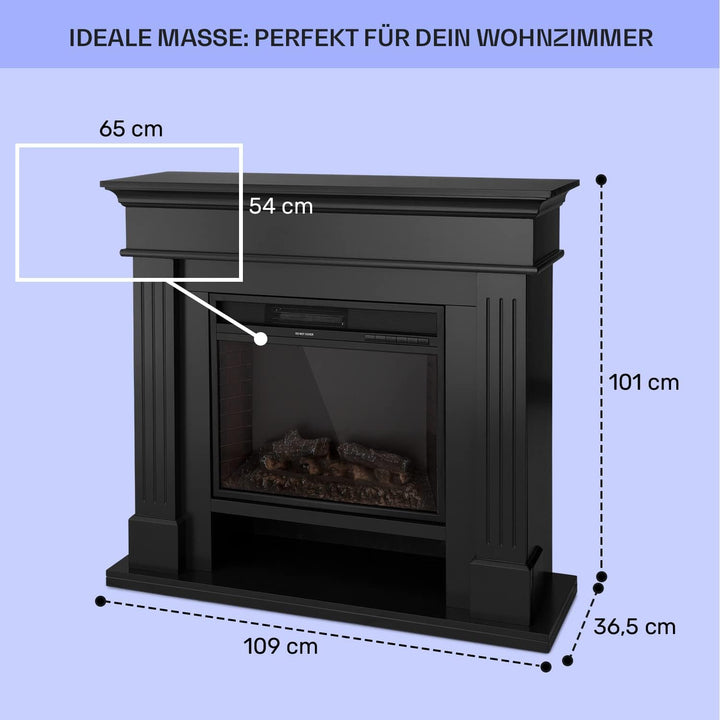 Klarstein Elektrokamin, Elektro Heizungen für Wohnzimmer & Innenräume, Elektrischer Kamin mit LED Fl