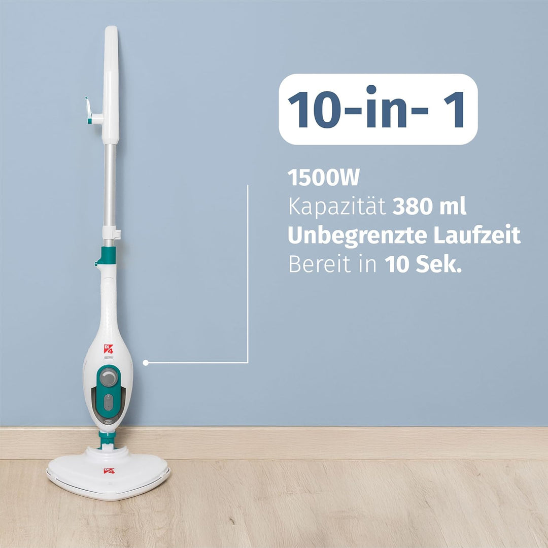 Di4 Steamclean Multi10 Max 10 in 1 Multifunktions-Dampfreiniger, 1500W, entfernt 99,9 Prozent der Vi