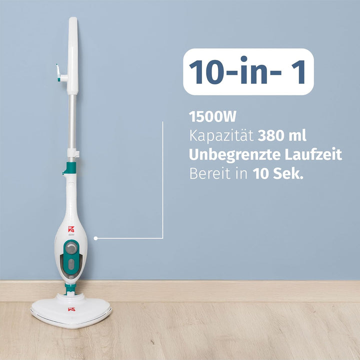 Di4 Steamclean Multi10 Max 10 in 1 Multifunktions-Dampfreiniger, 1500W, entfernt 99,9 Prozent der Vi