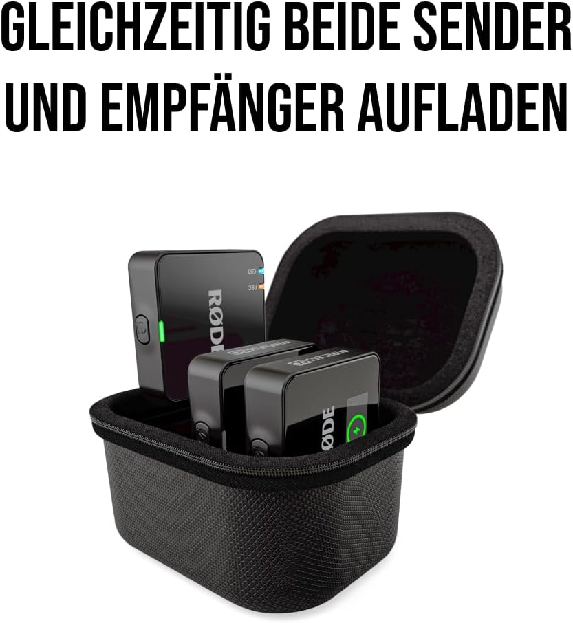 RØDE Ladecase+ | Ladecase für das Wireless GO (Gen 3) mit Zwei vollständigen zusätzlichen Ladevorgän