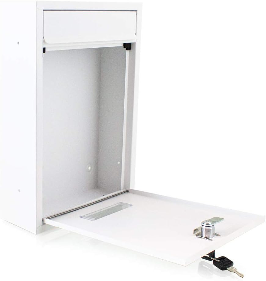 BITUXX® Kompakter Mini Briefkasten Wandbriefkasten Letterbox erweiterbar zur Briefkastenanlage (Weis