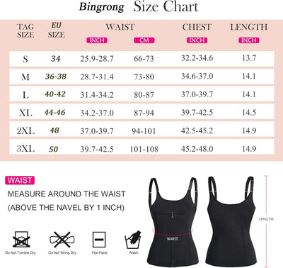 Bingrong Sauna Weste Damen Sauna Shirt Abnehmen Neopren BauchweggüRtel Korsett Damen Bauchweg Unterb