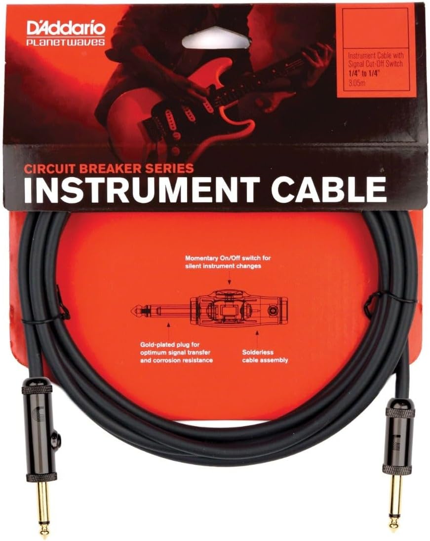 Planet Waves PW-AG-15 Custom Series Cables 4,5m (15 Fuss) schwarz 15 füsse Momentary Straight, 15 fü