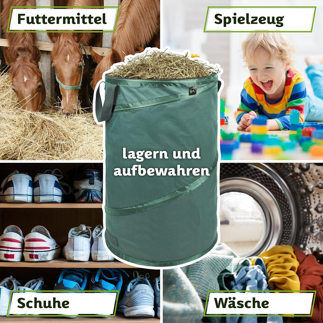TTL Garden 2x 120L Premium Pop Up Gartensack - 220gsm 600D Oxford Gewebe selbstaufstellend robust &