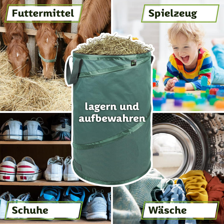 TTL Garden 2x 120L Premium Pop Up Gartensack - 220gsm 600D Oxford Gewebe selbstaufstellend robust &