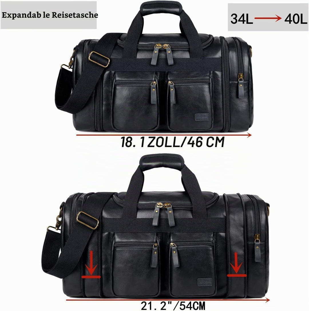 BAOSHA Faux Leder Reise Duffel Weekender Tasche Handgepäck Tragetasche Übernachtungstasche Sporttasc