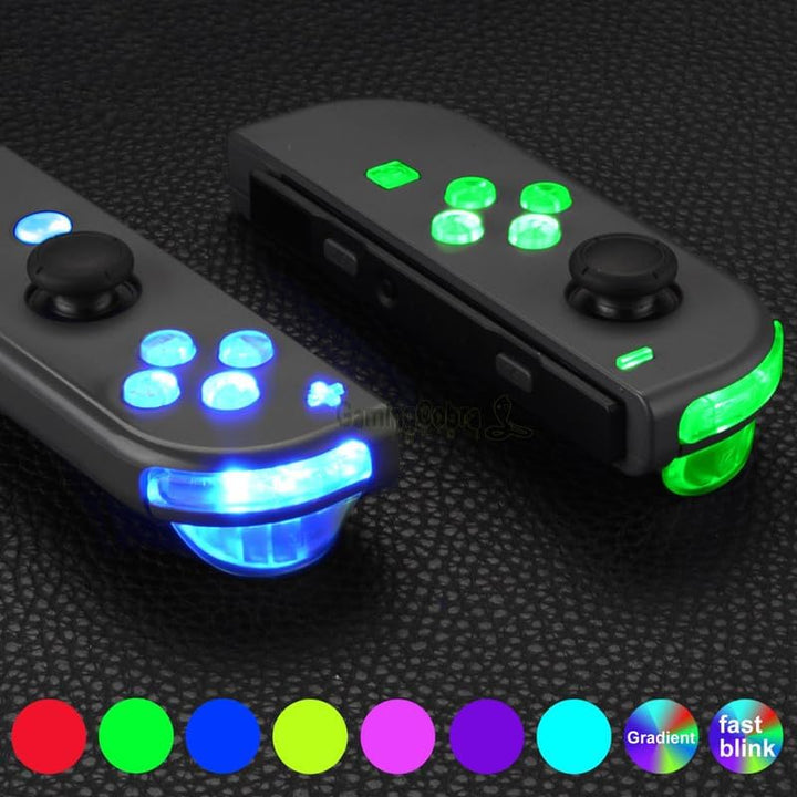eXtremeRate LED Tasten Set für NS Switch Joycon,Leuchttaste ABXY Knöpfe Tasten Trigger Button DFS LE