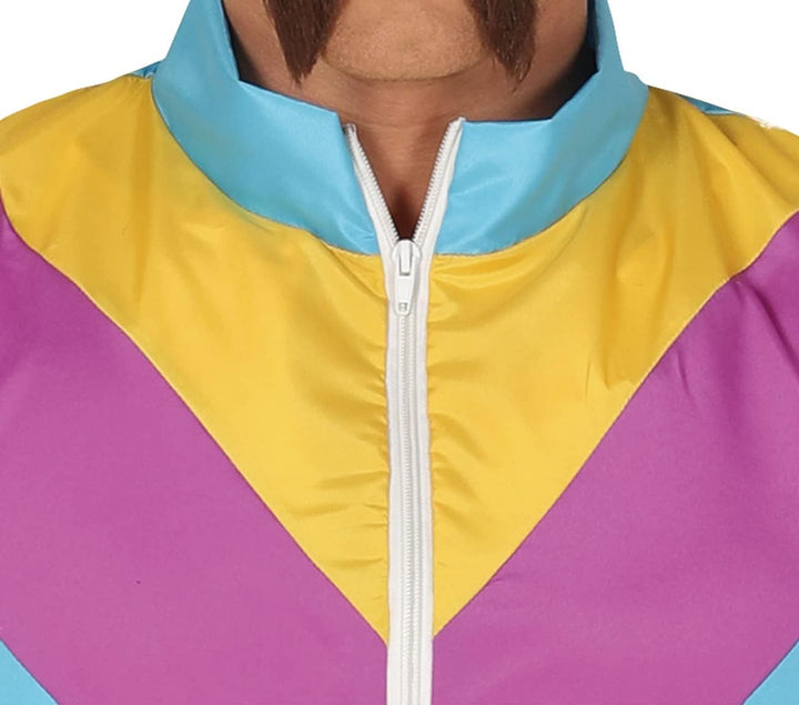 FIESTAS GUIRCA Bunter 80er Jahre Trainingsanzug für Jungen– 90er Bad Taste Aerobic Kostüm in Blau un