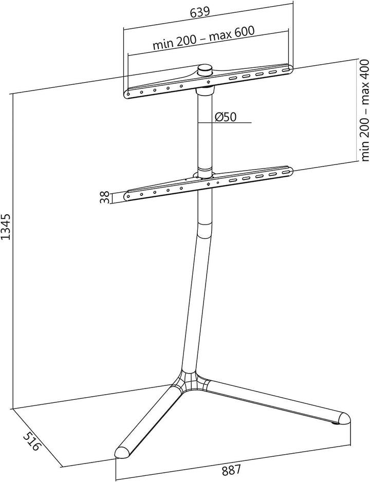 LogiLink BP0079 TV-Halterung Ständer (49-70 Zoll) V-Base, schwarz 49-70" (TV Ständer) BP0079 TV-Stän