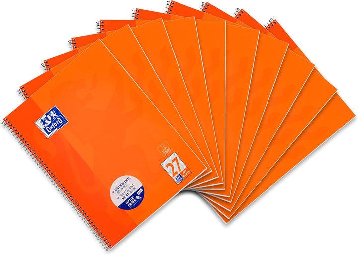 Oxford Collegeblock A4 liniert, mit Doppelrand, 80 Blatt, orange, 10 Stück, 10 Stück