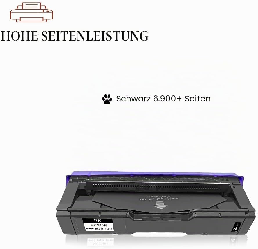 ASEKER Kompatibler Tonerkartusche M C250H für Ricoh M C250FWB, P C301W Drucker, 6,900 Seiten，408336