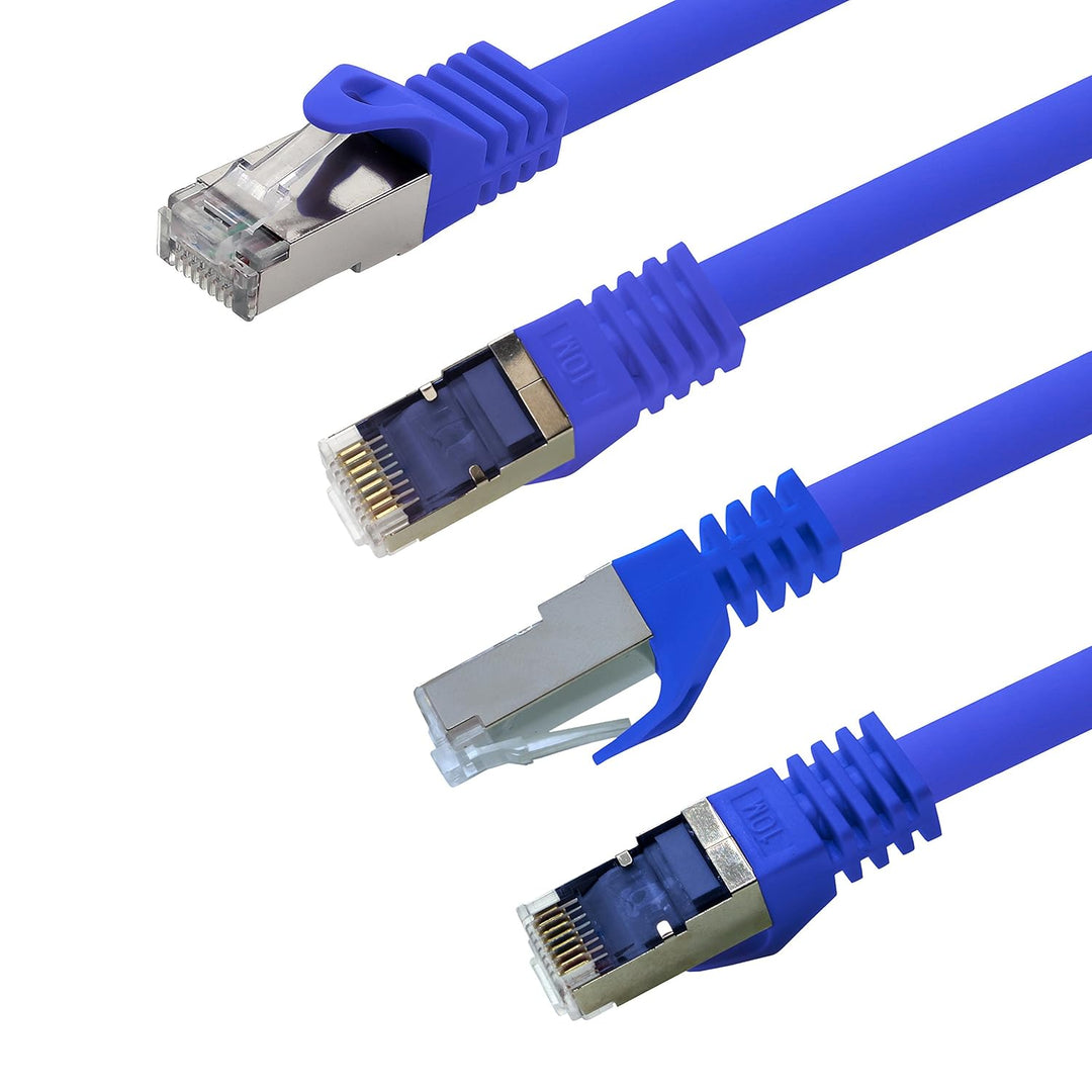 10m - blau - 10 Stück CAT.7 Computer Ethernet Kabel Netzwerkkabel (Rohkabel) Patchkabel S-FTP LSZH P