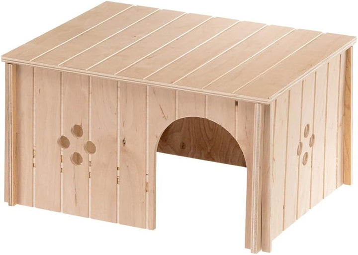 Ferplast Kaninchenhaus, Kaninchenkäfig Zubehör, mit Flachdach und Belüftungslöchern, im Bausatz, 37