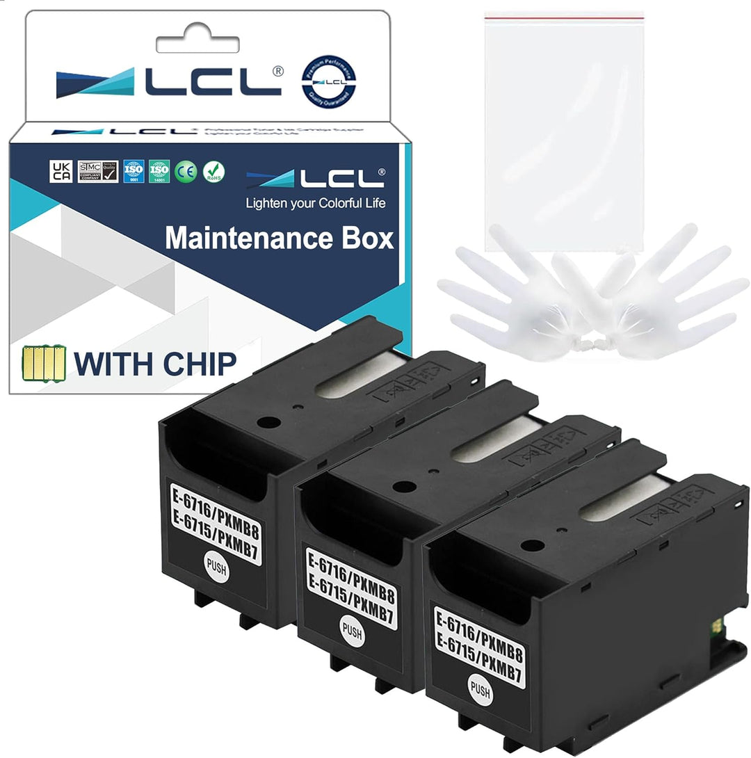 LCL Kompatibel Wartungsbox T6716 C13T671600 3Pack Ersatz für Epson Workforce Pro WF-C5210DW WF-C5290