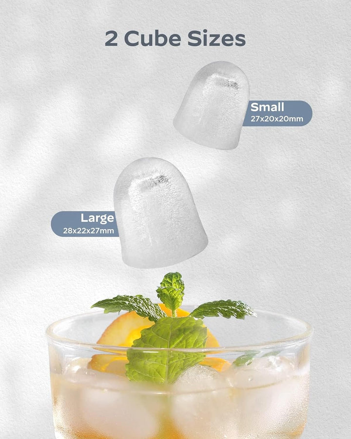 Silonn Eiswürfelmaschine mit Tragegriff &amp; Eiskorb, Mini Ice Maker mit Selbstreinigung, 9 Eiswürfel i