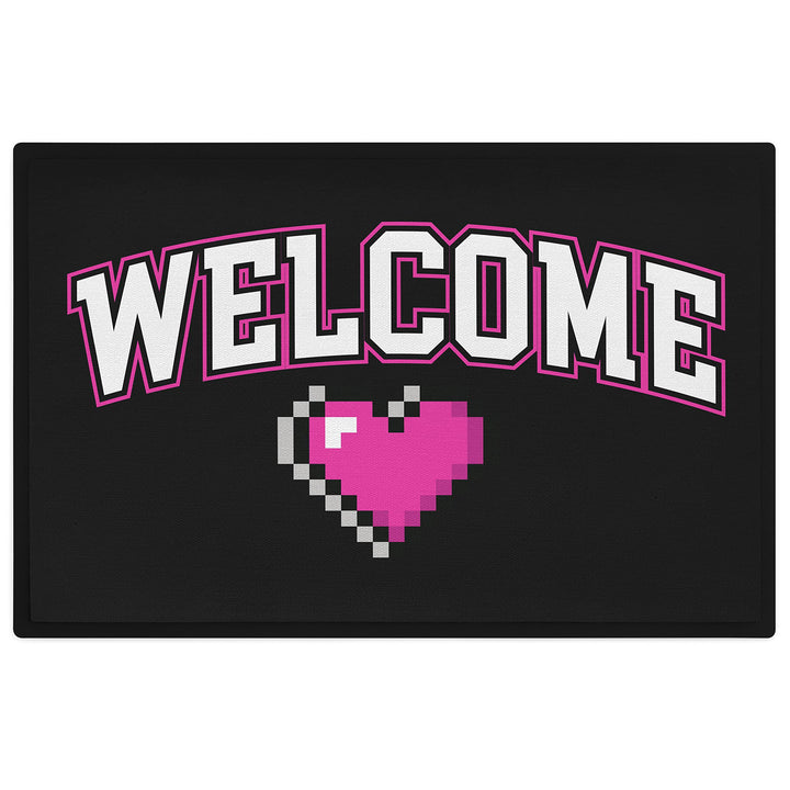 Trendation - Welcome Fussmatte Gamer Zocker Frauen Muster Willkommen Geschenk Aussen Innenbereich 60
