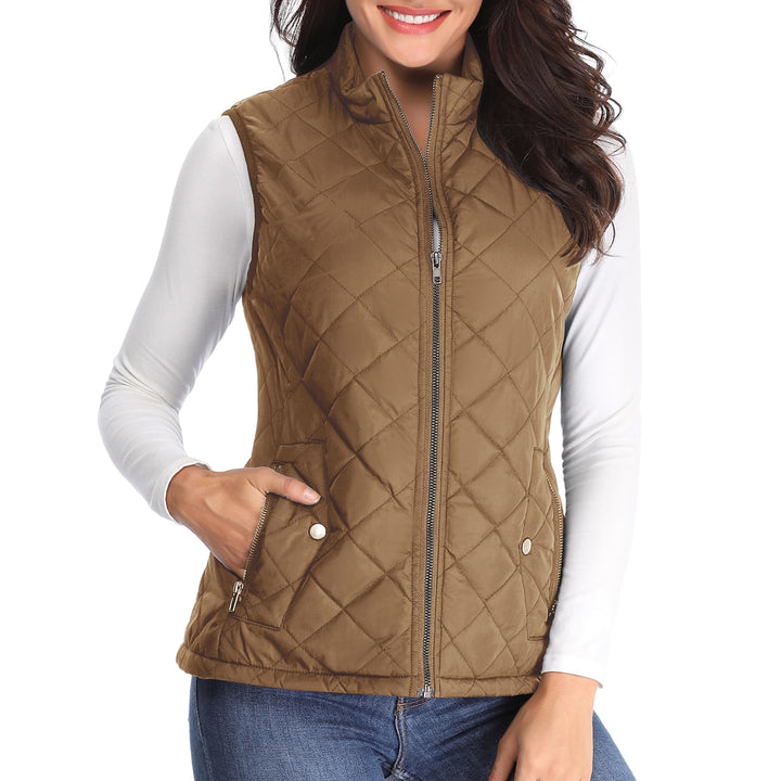 MISS MOLY Damen Weste mit Stehkragen Weste Jacke Winter Warm Ultraleicht Kamel 34, Kamel 34