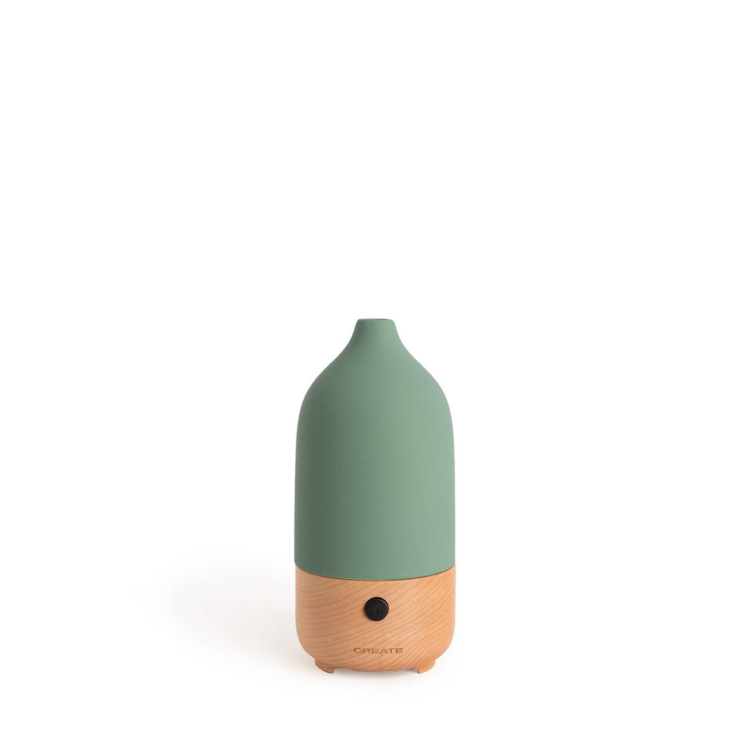 CREATE/AROMA CERAMIC/Aroma-Diffusor und Mini-Luftbefeuchter mit Beleuchtung Salbeigrün / 100ml Behäl