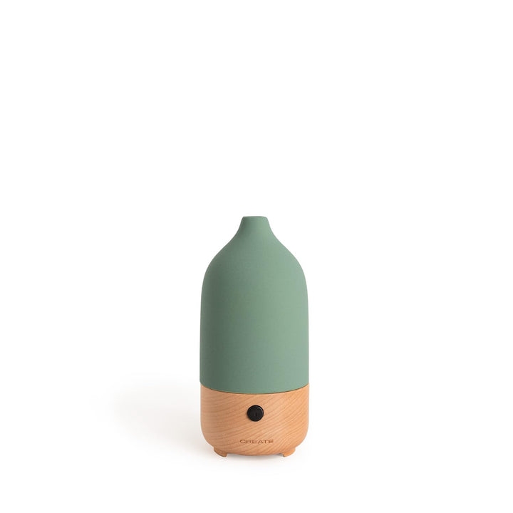 CREATE/AROMA CERAMIC/Aroma-Diffusor und Mini-Luftbefeuchter mit Beleuchtung Salbeigrün / 100ml Behäl