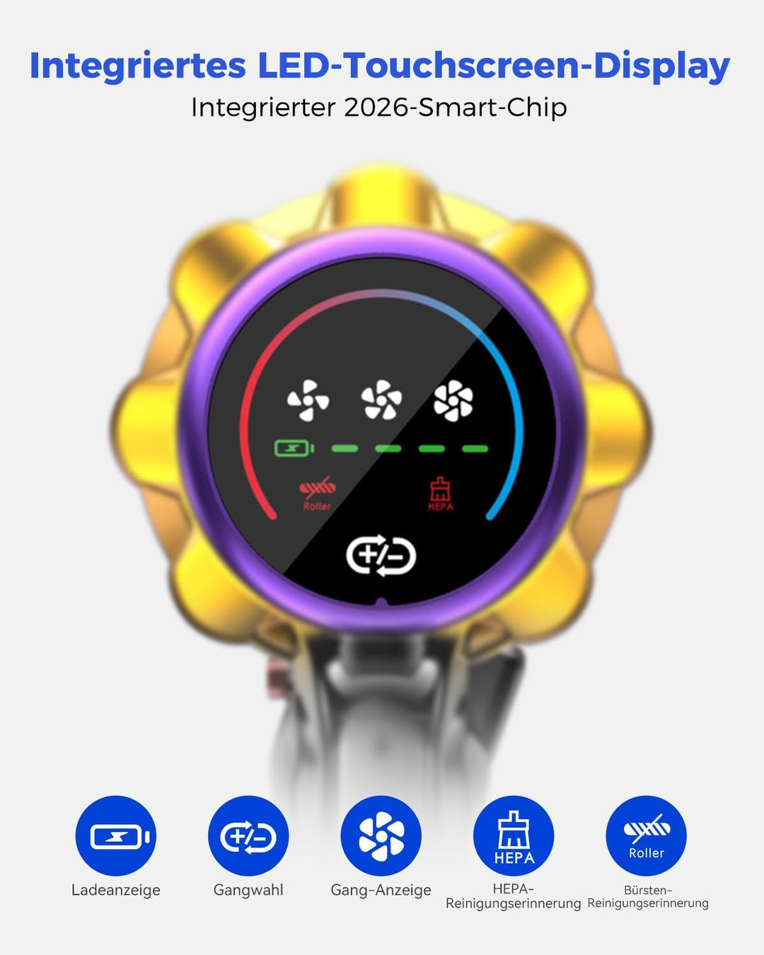 aonus Akku Staubsauger 60000Pa 650W, 80 Min Laufzeit Staubsauger Kabellos | 8x3000mAh Akkusauger Sel