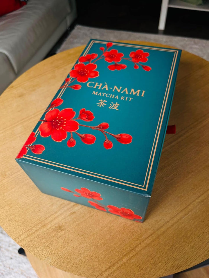 Matcha Set mit Keramik Schale – Japanisches Matcha Ritual Set mit Chasen Halter, Anleitung & Geschen