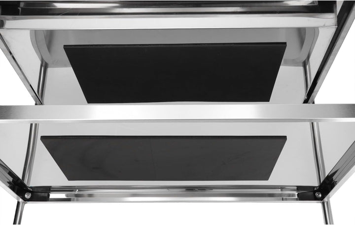 TECHNICA Servierwagen Edelstahl 2 Etagen mit Rollen & Bremse ohne Griffe 860x540x810mm Rollwagen Küc