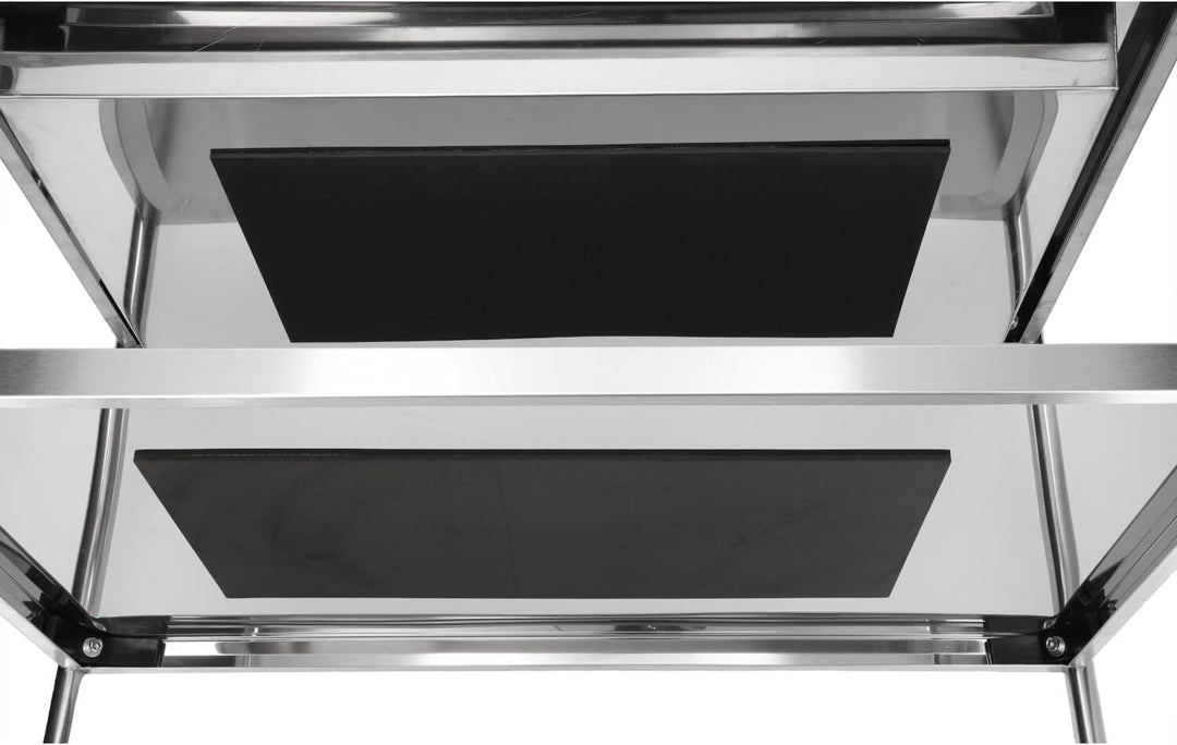 TECHNICA Servierwagen Edelstahl 3 Etagen mit Rollen &amp; Bremse Quadratischer Griff 750x400x835mm Rollw