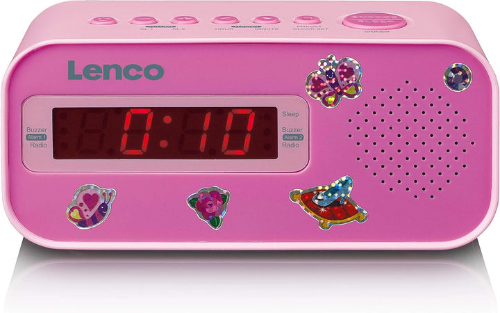 Lenco Cr-205 Kinderwecker - Zwei Stunden Aufwachen - Ukw-Pll-Radio - Schlummerfunktion - Dimmer - Au