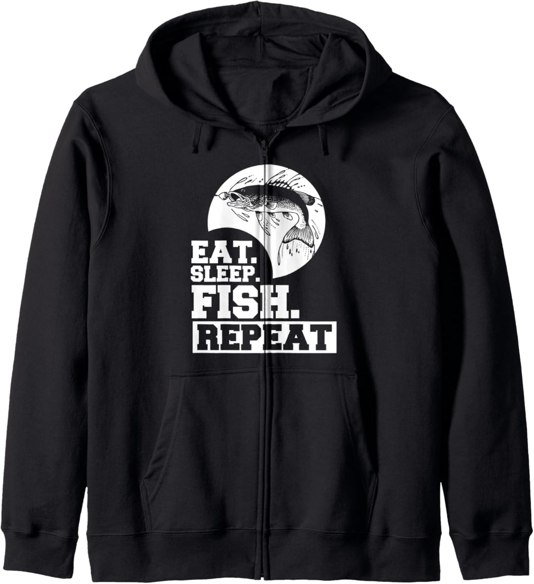 Lustiges Fischen essen, Fisch schlafen, wiederholen Kapuzenjacke