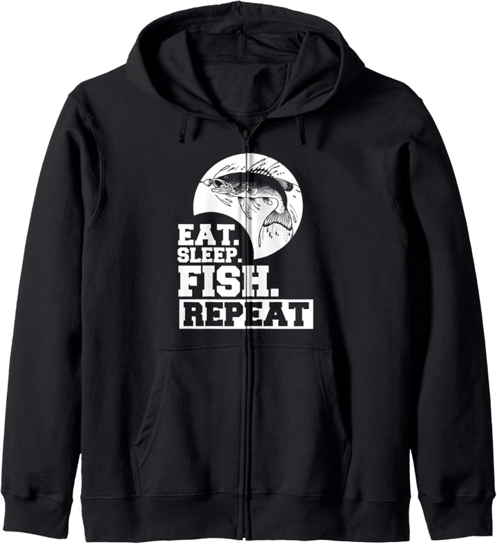 Lustiges Fischen essen, Fisch schlafen, wiederholen Kapuzenjacke