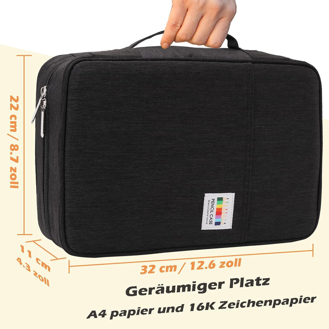 Federmäppchen Super Grosse, Pencil Case Schreibwaren-Stifttasche Federtaschen mit 100 Slots Organize