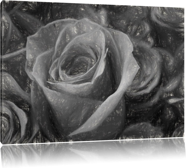 Pixxprint Romantische Rosen als Leinwandbild/Grösse: 100x70 cm/Wandbild/Kunstdruck/fertig bespannt,