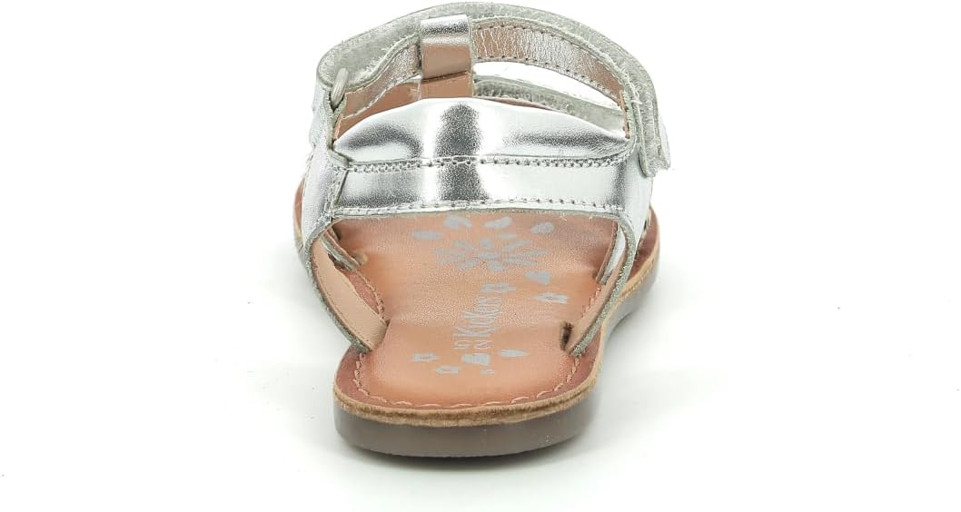 Kickers Mädchen Diamanto Sandale 24 EU Weiss Silber Bedruckt, 24 EU Weiss Silber Bedruckt