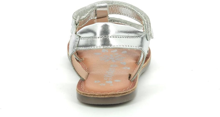 Kickers Mädchen Diamanto Sandale 24 EU Weiss Silber Bedruckt, 24 EU Weiss Silber Bedruckt