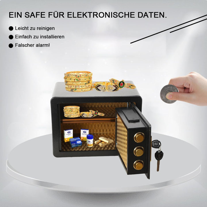 21L Safe Tresor Feuerfest Wasserdicht, Passwort und Schlüssel Doppelversicherung Tresor für Zuhause