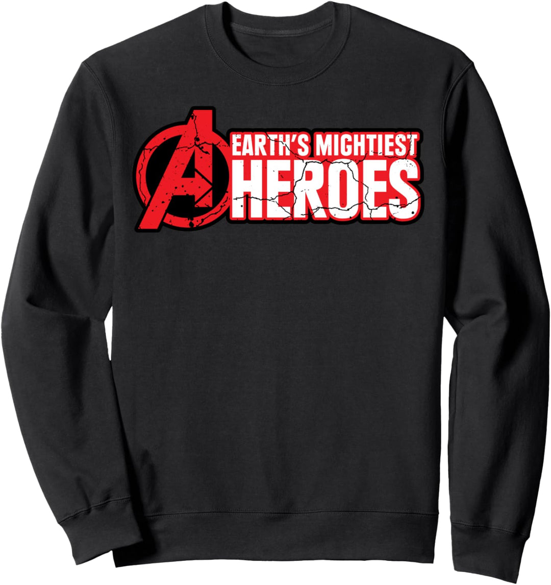 Marvel Avengers Earth's Mightiest Heroes Chest Text Sweatshirt