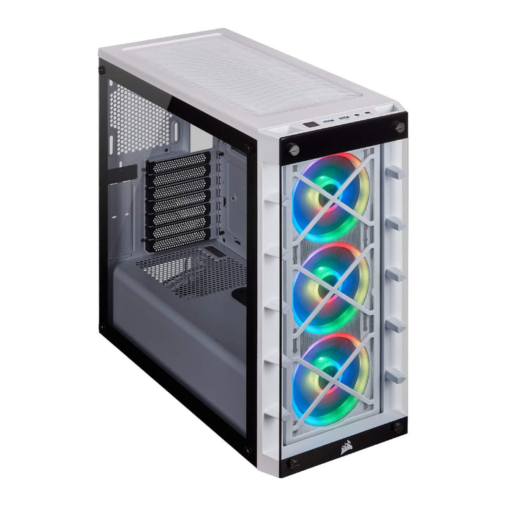 Corsair iCUE 465X RGB Mid-Tower ATX Smartes Gehäuse (Seiten und Frontscheibe aus gehärtetem Glas, 3