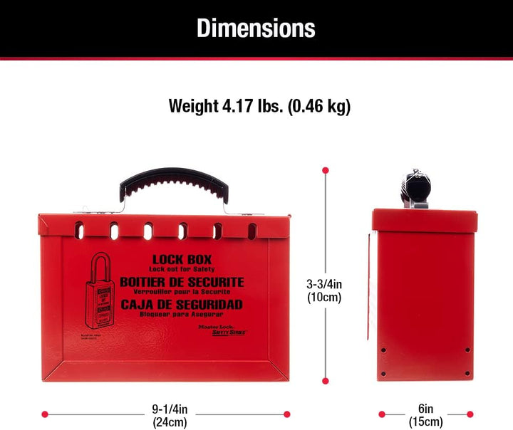 Master Lock ML498A Gruppen-Sicherheitsbox aus Stahl, rot, 25.9 cm x 23.4 cm x 10.7 cm
