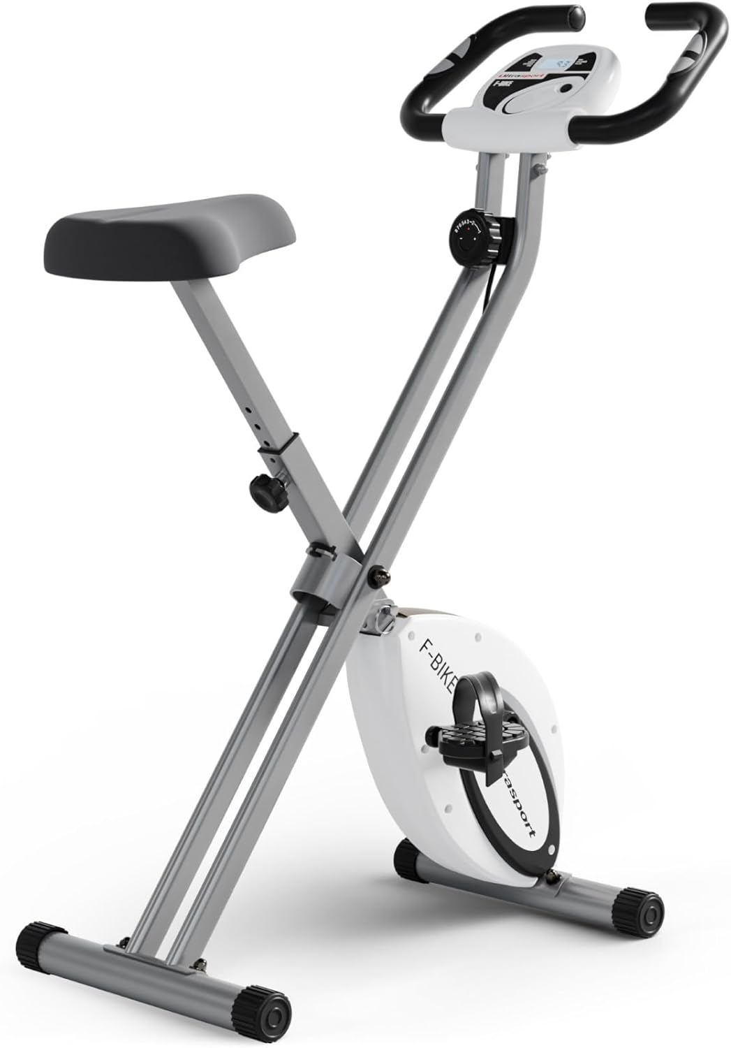 Ultrasport F-Bike, Fahrradtrainer, Heimtrainer, faltbares Fitnessfahrrad, integrierter Trainingscomp