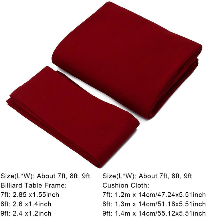 Billard-Tischtuch – gekämmte Wolle + Nylon-Billardtuch – Home Hotel 7/8/9 Fuss Teppich 6 Stück Strei