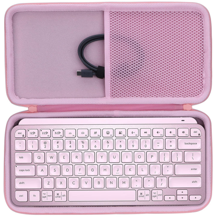 Lebakort Hart Schutzhülle Etui für Logitech MX Keys Mini Kompakt Tastatur Rosa MX Keys Mini Tasche,