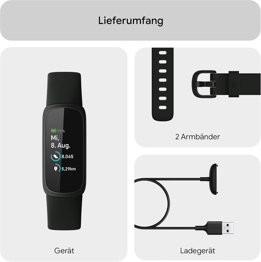 Google Fitbit Inspire 3 – Gesundheits- & Fitness-Tracker Damen / Herren - Herzfrequenzmessung, Stres