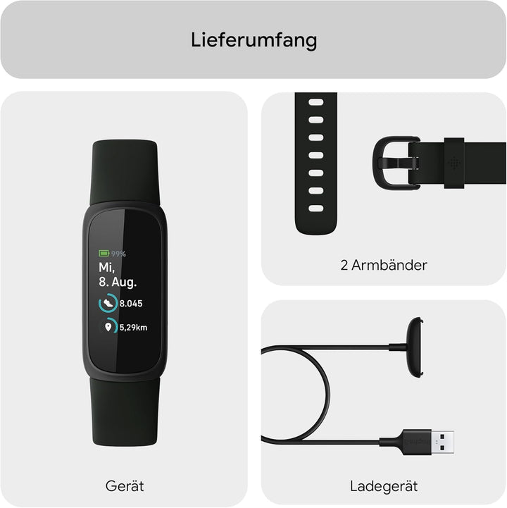 Google Fitbit Inspire 3 – Gesundheits- & Fitness-Tracker Damen / Herren - Herzfrequenzmessung, Stres