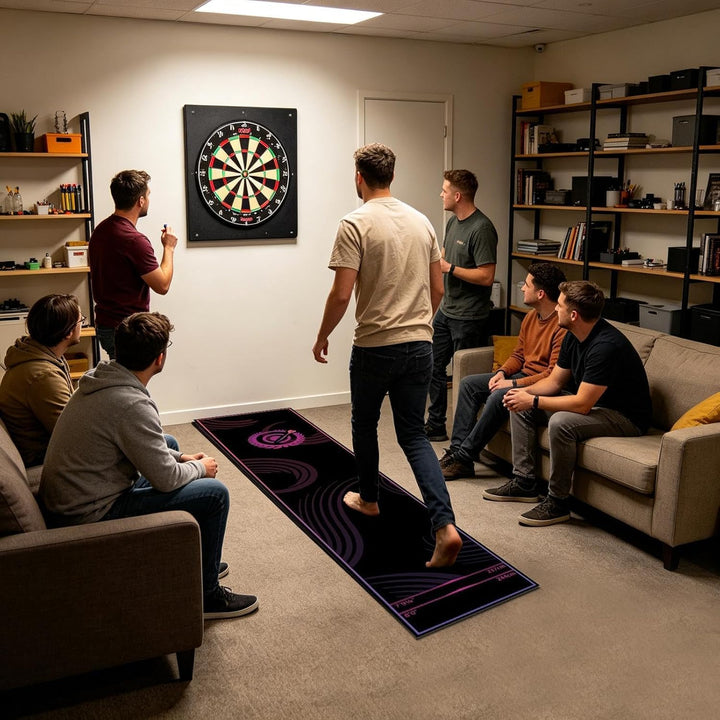 Darts Matte Mit Abwurflinie | Tragbar Mit Eingezeichneter Abwurflinie Und Kristallsamt-Oberfläche,Da