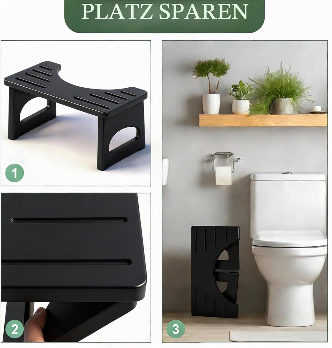 RayLove Physiologischer Toilettenhocker aus Holz, Klappbarer Toilettenhocker aus Holz, 35 Grad strap