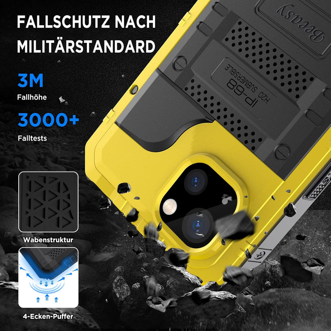 Beeasy für iPhone 14 Wasserdicht Outdoor Hülle (6,1"), Stossfest Panzerhülle Militär 360 Grad Schutz