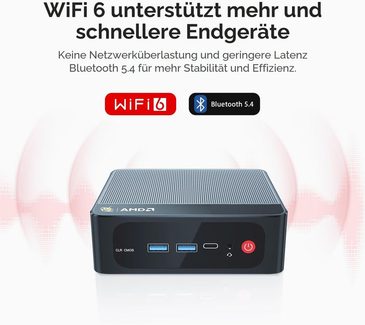 Beelink SER5 Mini PC, AMD Ryzen 5 5500U (6C/12T, 4.0 GHz) Mini Computer, 16 GB RAM DDR4 3200 MHz, 50