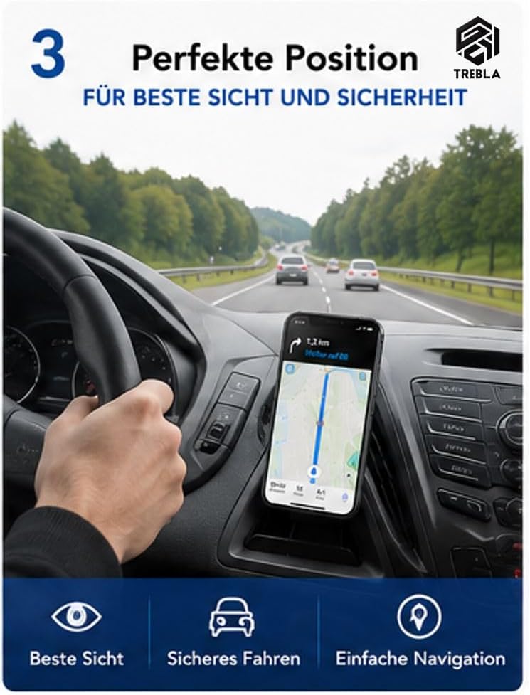 Handyhalterung kompatibel mit iPhone 15 14 13 12 – für Ford Transit & Transit Custom 2012-2018 – Mag