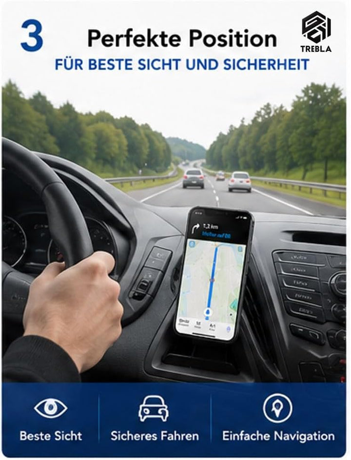 Handyhalterung kompatibel mit iPhone 15 14 13 12 – für Ford Transit & Transit Custom 2012-2018 – Mag